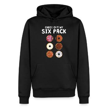 Funny Check out my six pack T-Shirt - Men’s Premium Organic Hoodie - black - Front - Nico (187cm)
