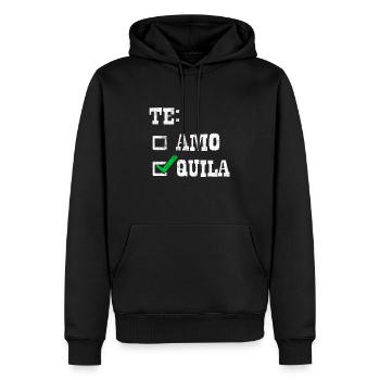 Funny Tequila Te Amo Te Quila Alcohol Drinking - Sweat à capuche Premium bio Homme - noir - Devant - Nico (187cm)