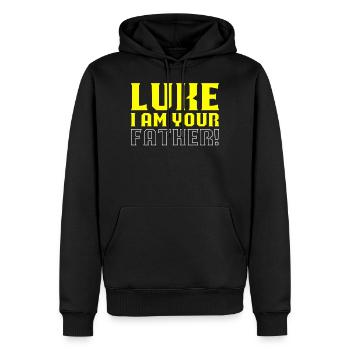 Luke je suis ton père - Sweat à capuche Premium bio Homme - noir - Devant - Nico (187cm)