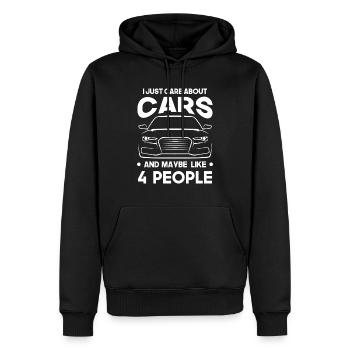 I just care about Cars and maybe like 4 People - Men’s Premium Organic Hoodie - black - Front - Nico (187cm)