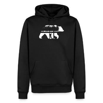Ours brun ours noir idée cadeau - Sweat à capuche Premium bio Homme - noir - Devant - Nico (187cm)