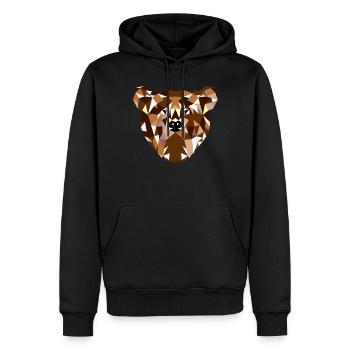 Ours grizzly ours idée cadeau - Sweat à capuche Premium bio Homme - noir - Devant - Nico (187cm)