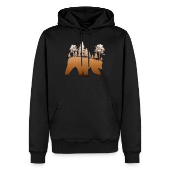Ours brun ours noir idée cadeau - Sweat à capuche Premium bio Homme - noir - Devant - Nico (187cm)