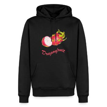 Drachenfrucht vegan Comic gesund Gesschenkidee - Männer Premium Bio Hoodie - Schwarz - Vorne - Nico (187cm)