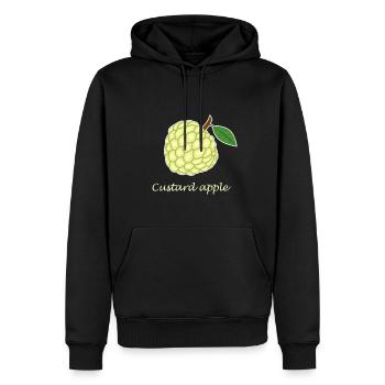 Custart Apfel Zimt Frucht vergan comic Geschenk - Männer Premium Bio Hoodie - Schwarz - Vorne - Nico (187cm)