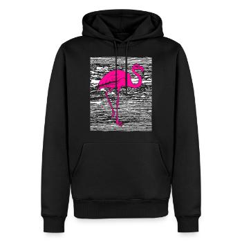 Flamingo Pink Geschenk Geschenkidee - Männer Premium Bio Hoodie - Schwarz - Vorne - Nico (187cm)