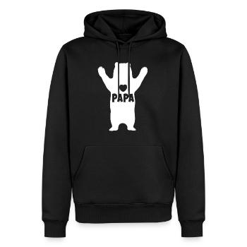 Geschenk bester Papa Bear Vater Vatertag Papi Bär - Männer Premium Bio Hoodie - Schwarz - Vorne - Nico (187cm)