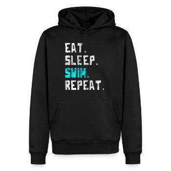 Maillot de bain nageur nager équipe cadeau - Sweat à capuche Premium bio Homme - noir - Devant - Nico (187cm)