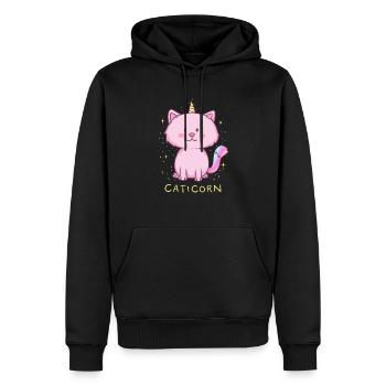Rosa entzückende flauschige Geschenkidee der Katze - Männer Premium Bio Hoodie - Schwarz - Vorne - Nico (187cm)