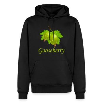Idée de cadeau santé bio à la groseille - Sweat à capuche Premium bio Homme - noir - Devant - Nico (187cm)