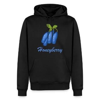 Honigbeere Frucht Obst gesund Blaubeere Geschenk - Männer Premium Bio Hoodie - Schwarz - Vorne - Nico (187cm)
