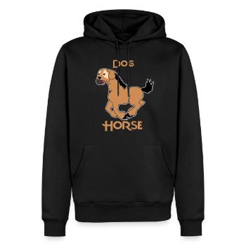 Hund Pferd Comic lustig funny Geschenkidee - Männer Premium Bio Hoodie - Schwarz - Vorne - Nico (187cm)
