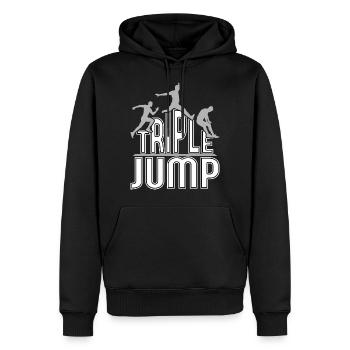 Dreisprung Sport Leichtathletik Geschenkidee - Männer Premium Bio Hoodie - Schwarz - Vorne - Nico (187cm)
