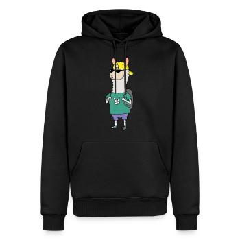 Alpaka Reise Cool Rucksack Alpaca My Bags Geschenk - Männer Premium Bio Hoodie - Schwarz - Vorne - Nico (187cm)