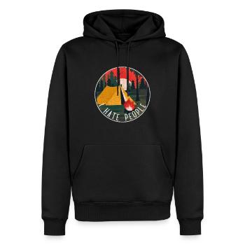 Camping hermit eremite freedom nature silence camp - Männer Premium Bio Hoodie - Schwarz - Vorne - Nico (187cm)