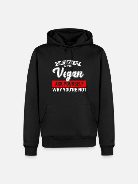 végétaliens - Sweat à capuche Premium bio Homme - noir
