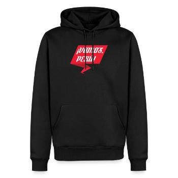 Saying speech bubble gift Peru WM Patriot Fan - Men’s Premium Organic Hoodie - black - Front - Nico (187cm)