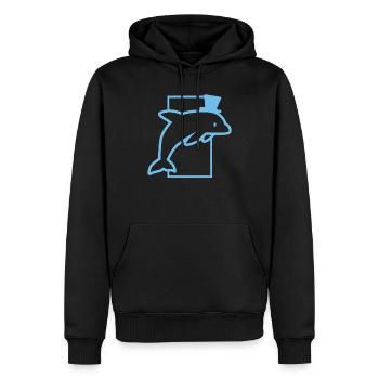 Zoo Delfin cadeau fils cylindre fête océan mer - Sweat à capuche Premium bio Homme - noir - Devant - Nico (187cm)