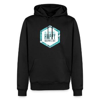 Geschenk Spruch Delfin Urlaub Meer Karibik Ozean - Männer Premium Bio Hoodie - Schwarz - Vorne - Nico (187cm)