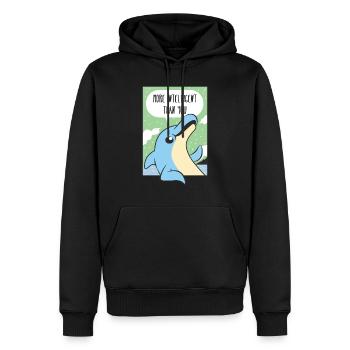 Comic Gift Dolphin Saying Intelligence Party Zoo - Men’s Premium Organic Hoodie - black - Front - Nico (187cm)