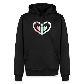 Herz Geschenk Delfin Liebe Tierliebe Ozean Urlaub - Männer Premium Bio Hoodie - Schwarz - Vorne - Nico (187cm)
