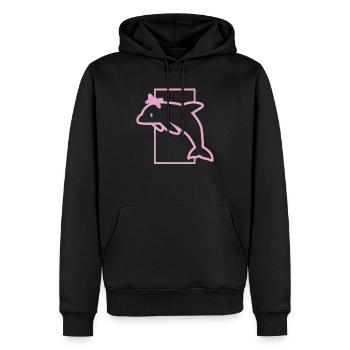 Maedchen cadeau de dauphin boucle rose rose fête - Sweat à capuche Premium bio Homme - noir - Devant - Nico (187cm)