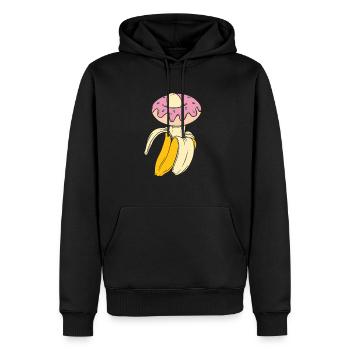 Banana Gift Food Porn Donut Shirt - Sweat à capuche Premium bio Homme - noir - Devant - Nico (187cm)