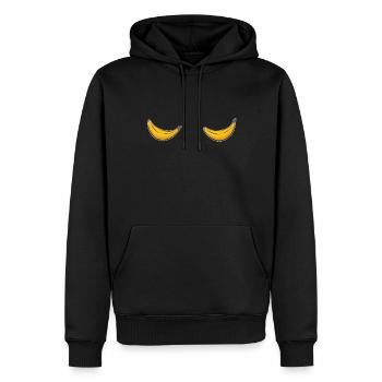 Cadeau de banane consultez mes seins - Sweat à capuche Premium bio Homme - noir - Devant - Nico (187cm)