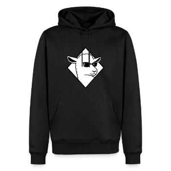 Cooles Schaf mit Sonnenbrille Mäh Wolle - Männer Premium Bio Hoodie - Schwarz - Vorne - Nico (187cm)