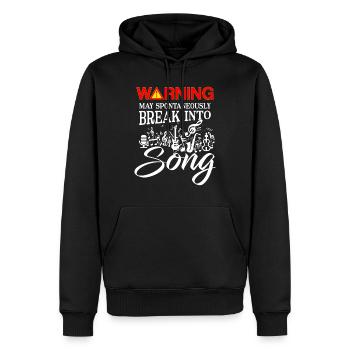Warning may spontaneously break into Song - Männer Premium Bio Hoodie - Schwarz - Vorne - Nico (187cm)