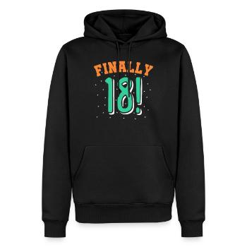 18 Jahre alt - Männer Premium Bio Hoodie - Schwarz - Vorne - Nico (187cm)