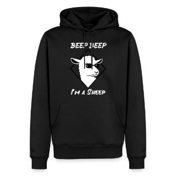 Cooles Schaf mit Sonnenbrille Mäh Wolle - Männer Premium Bio Hoodie - Schwarz - Vorne - Nico (187cm)