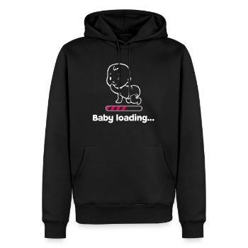 Bébé enceinte bébé ventre grossesse Parents - Sweat à capuche Premium bio Homme - noir - Devant - Nico (187cm)