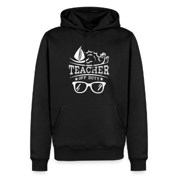 Teacher off Duty - fun school - Männer Premium Bio Hoodie - Schwarz - Vorne - Nico (187cm)