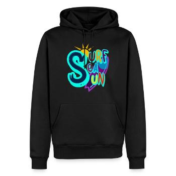Surfen Meer Sonne Strand Geschenke Idee - Männer Premium Bio Hoodie - Schwarz - Vorne - Nico (187cm)