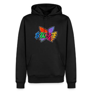 Surfer - Sweat à capuche Premium bio Homme - noir - Devant - Nico (187cm)