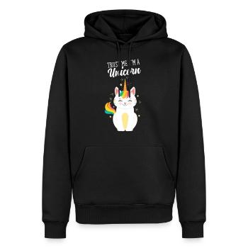 Trust Me I'm A Unicorn - Magical Cat - Sweat à capuche Premium bio Homme - noir - Devant - Nico (187cm)
