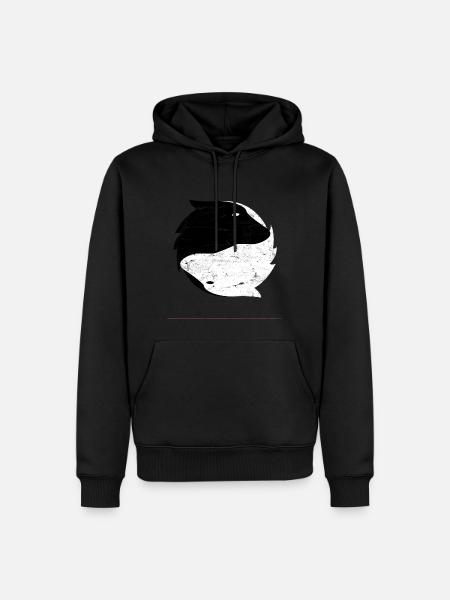 Yin Yang Wolf Dog - Gift - Men’s Premium Organic Hoodie - black