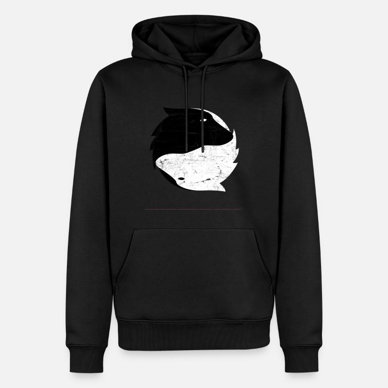 Yin Yang Wolf Chien - Cadeau - Sweat à capuche Premium bio Homme - noir