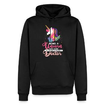 Ein Einhorn zu sein war hart - Doktor Geschenk - Männer Premium Bio Hoodie - Schwarz - Vorne - Nico (187cm)
