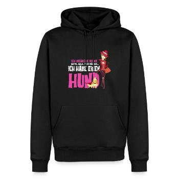 chien femmes hommes chiens argent cadeau - Sweat à capuche Premium bio Homme - noir - Devant - Nico (187cm)