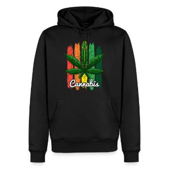 Cannabis Haschish Jamaika Hanfblatt Geschenk - Männer Premium Bio Hoodie - Schwarz - Vorne - Nico (187cm)