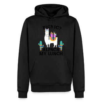 Picnic? Alpaca my Lunch Funny Llama - Männer Premium Bio Hoodie - Schwarz - Vorne - Nico (187cm)