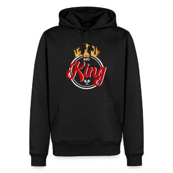 Grill König - BBQ King - Männer Premium Bio Hoodie - Schwarz - Vorne - Nico (187cm)
