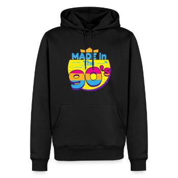 90er Jahre vintage Geburtstag Rainbow Geschenk - Männer Premium Bio Hoodie - Schwarz - Vorne - Nico (187cm)