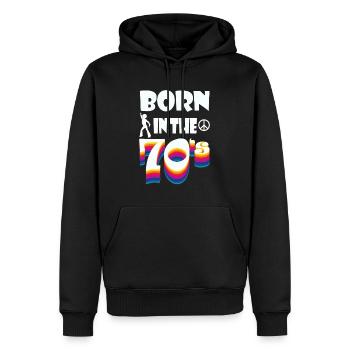 Idée de cadeau de chemise d'anniversaire de paix des années 70 de hippie - Sweat à capuche Premium bio Homme - noir - Devant - Nico (187cm)