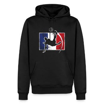 Frankreich Fußball Geschenkidee Mannschaft - Männer Premium Bio Hoodie - Schwarz - Vorne - Nico (187cm)