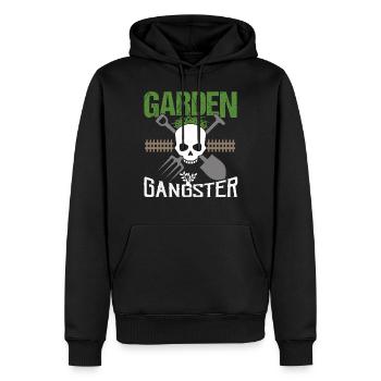GARDEN GANGSTER Jardinier drôle - Sweat à capuche Premium bio Homme - noir - Devant - Nico (187cm)