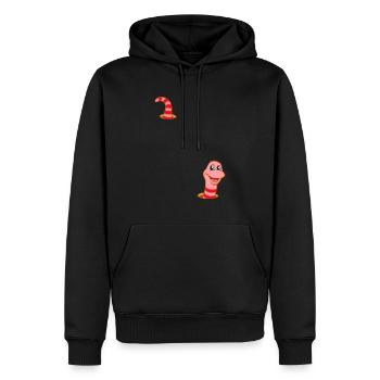 Wurm im Wurmloch - Männer Premium Bio Hoodie - Schwarz - Vorne - Nico (187cm)