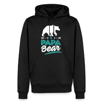 Papa Bear - gift for Father's Day and birthdays - Men’s Premium Organic Hoodie - black - Front - Nico (187cm)
